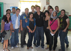 Jose Yenque with UABC college students visiting Casa Hogar