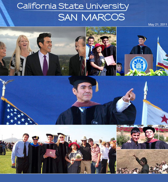 Jose Yenque receives Honorary Doctorate of Fine Arts from The California State University, San Marcos. 